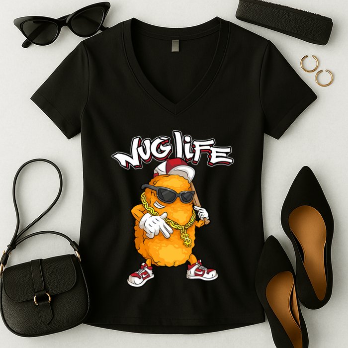 Cool Chicken Nugget Art For Chicken Nugget Lover Women's V-Neck T-Shirt