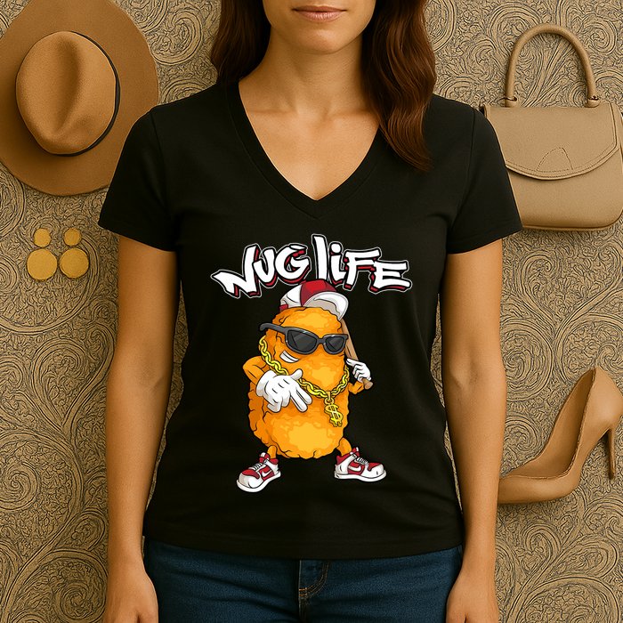 Cool Chicken Nugget Art For Chicken Nugget Lover Women's V-Neck T-Shirt