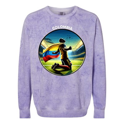 Cool Colombia National Soccer Team With Flag Colorblast Crewneck Sweatshirt