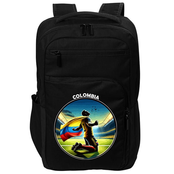 Cool Colombia National Soccer Team With Flag Impact Tech Backpack
