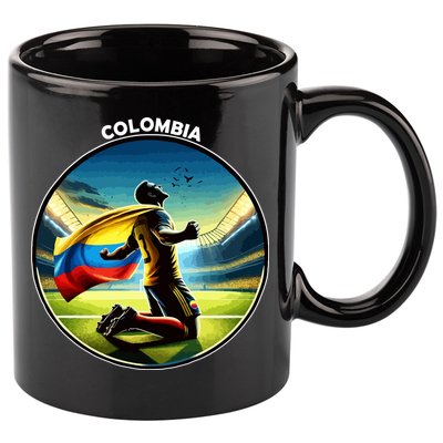 Cool Colombia National Soccer Team With Flag 11oz C Handle Ceramic Mug