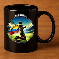 Cool Colombia National Soccer Team With Flag 11oz C Handle Ceramic Mug
