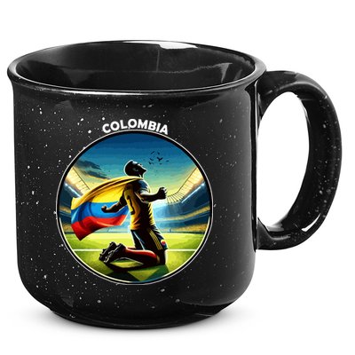 Cool Colombia National Soccer Team With Flag 15oz Campfire Ceramic Mug