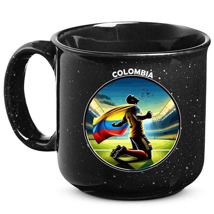 Cool Colombia National Soccer Team With Flag 15oz Campfire Ceramic Mug