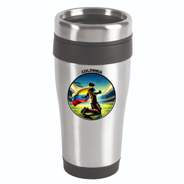 Cool Colombia National Soccer Team With Flag 16oz Travel Tumbler