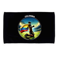 Cool Colombia National Soccer Team With Flag Microfiber Hand Towel