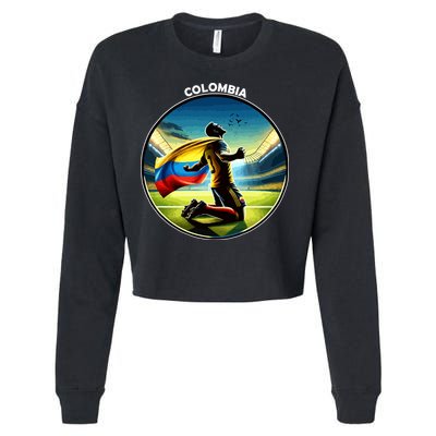 Cool Colombia National Soccer Team With Flag Cropped Pullover Crew