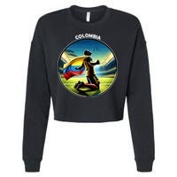 Cool Colombia National Soccer Team With Flag Cropped Pullover Crew