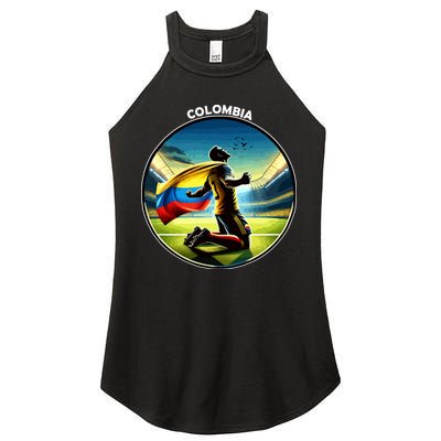 Cool Colombia National Soccer Team With Flag Women's Perfect Tri Rocker Tank