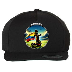 Cool Colombia National Soccer Team With Flag Wool Snapback Cap