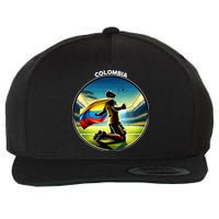Cool Colombia National Soccer Team With Flag Wool Snapback Cap