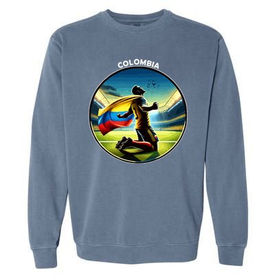 Cool Colombia National Soccer Team With Flag Garment-Dyed Sweatshirt