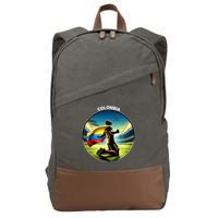 Cool Colombia National Soccer Team With Flag Cotton Canvas Backpack