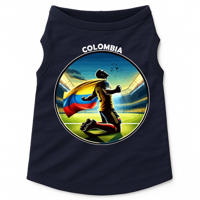 Cool Colombia National Soccer Team With Flag Doggie Tank