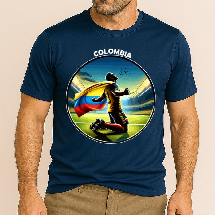 Cool Colombia National Soccer Team With Flag Performance Shirt