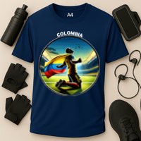 Cool Colombia National Soccer Team With Flag Performance Shirt