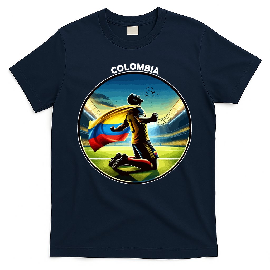Cool Colombia National Soccer Team With Flag T-Shirt