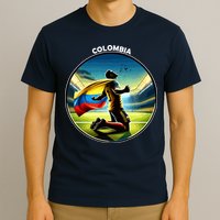 Cool Colombia National Soccer Team With Flag T-Shirt