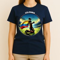 Cool Colombia National Soccer Team With Flag T-Shirt
