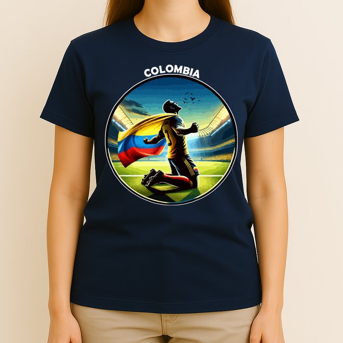 Cool Colombia National Soccer Team With Flag T-Shirt