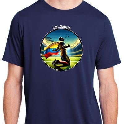 Cool Colombia National Soccer Team With Flag Adult ChromaSoft Performance T-Shirt