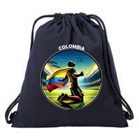 Cool Colombia National Soccer Team With Flag Drawstring Bag