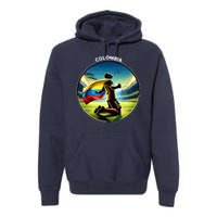 Cool Colombia National Soccer Team With Flag Premium Hoodie