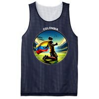 Cool Colombia National Soccer Team With Flag Mesh Reversible Basketball Jersey Tank