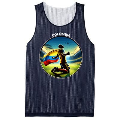 Cool Colombia National Soccer Team With Flag Mesh Reversible Basketball Jersey Tank