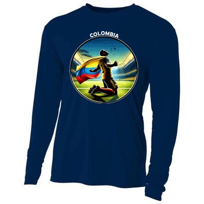 Cool Colombia National Soccer Team With Flag Cooling Performance Long Sleeve Crew