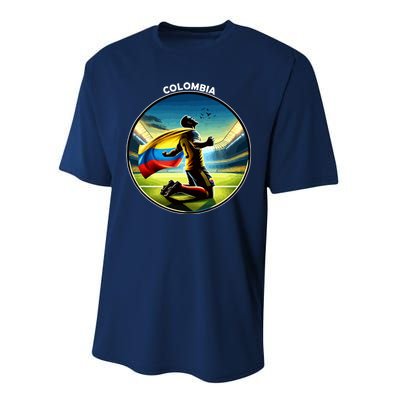 Cool Colombia National Soccer Team With Flag Performance Sprint T-Shirt