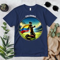 Cool Colombia National Soccer Team With Flag Premium T-Shirt