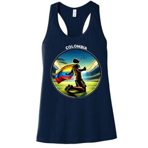 Cool Colombia National Soccer Team With Flag Women's Racerback Tank