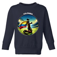 Cool Colombia National Soccer Team With Flag Toddler Sweatshirt