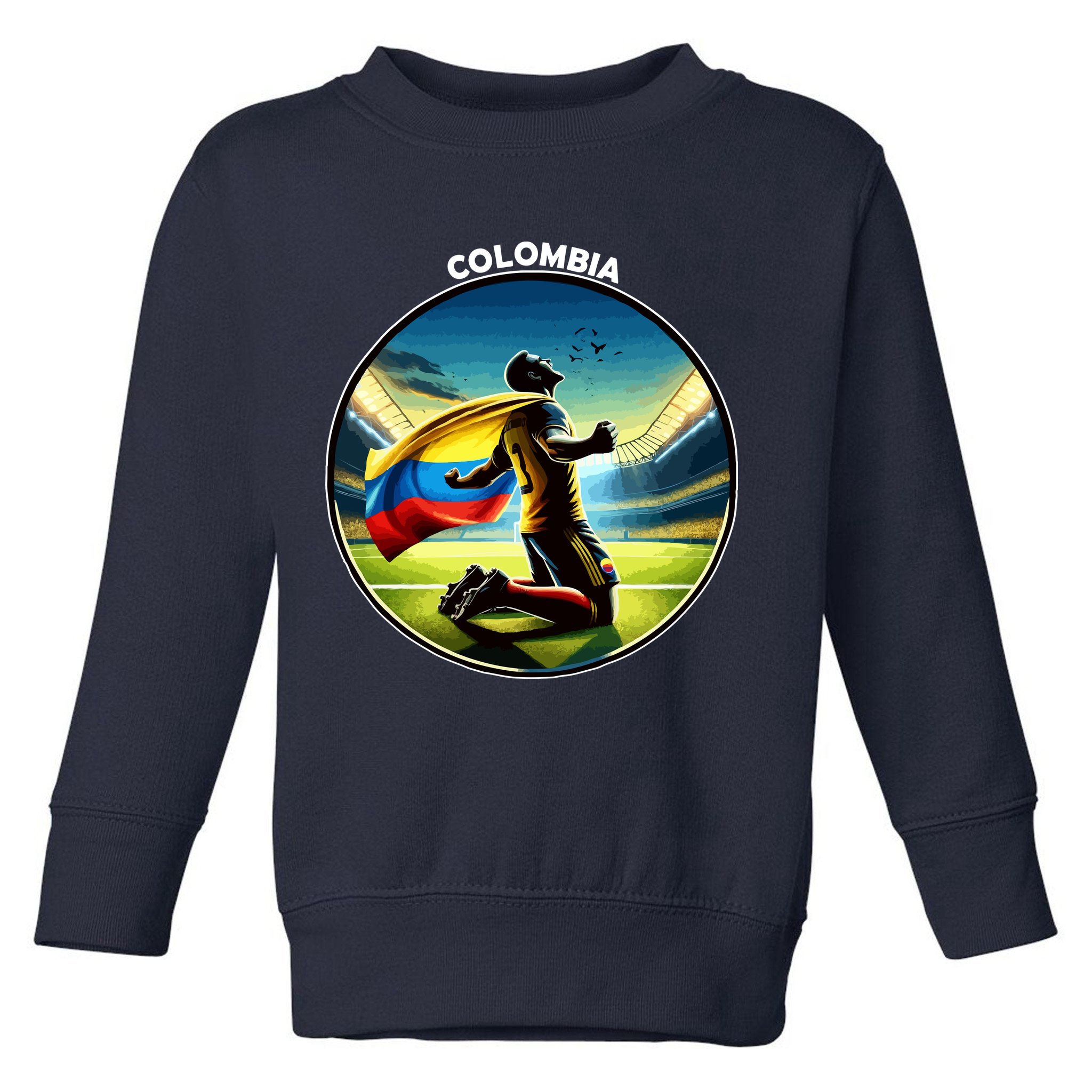 Cool Colombia National Soccer Team With Flag Toddler Sweatshirt