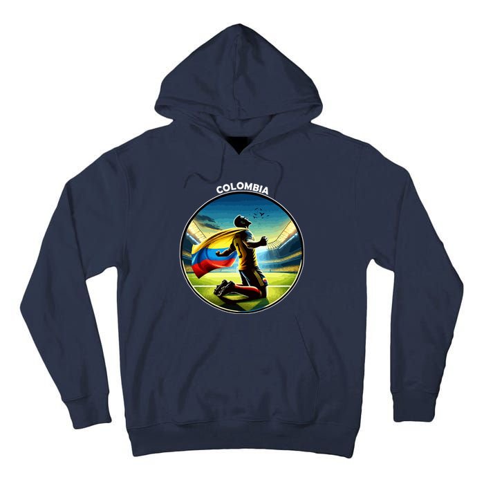 Cool Colombia National Soccer Team With Flag Tall Hoodie