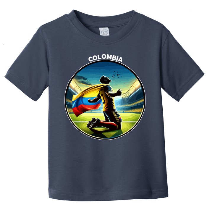 Cool Colombia National Soccer Team With Flag Toddler T-Shirt