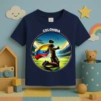 Cool Colombia National Soccer Team With Flag Toddler T-Shirt