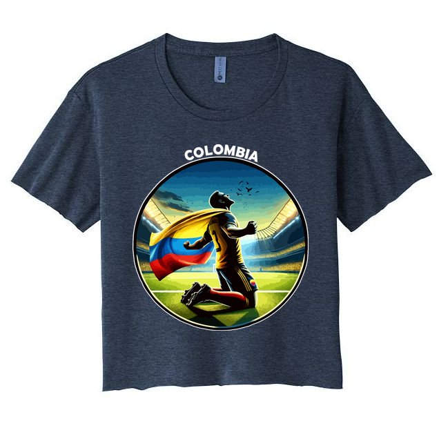 Cool Colombia National Soccer Team With Flag Crop Top