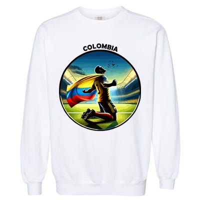 Cool Colombia National Soccer Team With Flag Garment-Dyed Sweatshirt