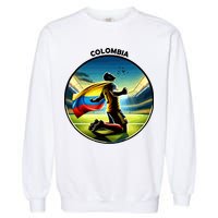 Cool Colombia National Soccer Team With Flag Garment-Dyed Sweatshirt