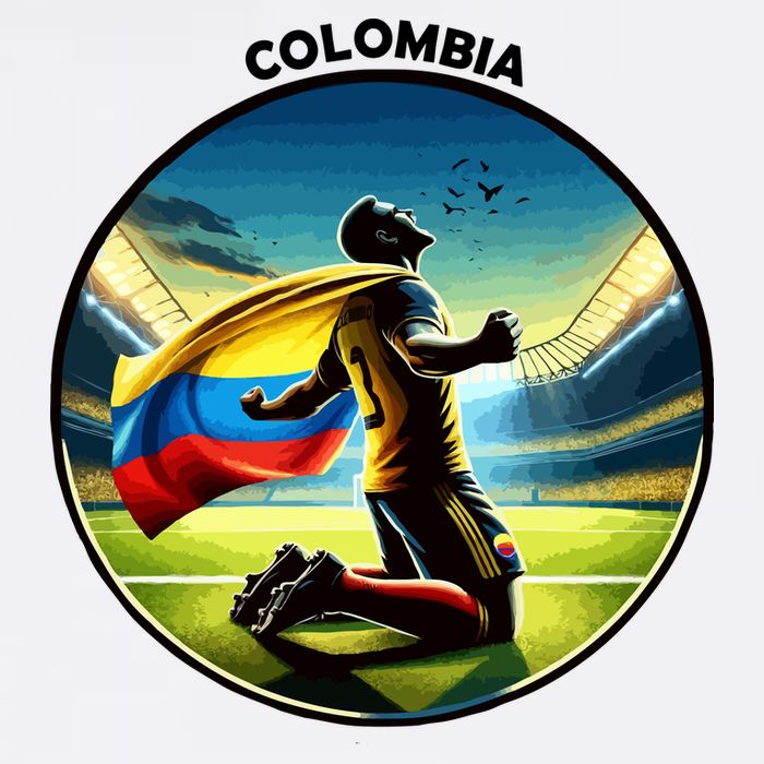 Cool Colombia National Soccer Team With Flag Garment-Dyed Sweatshirt