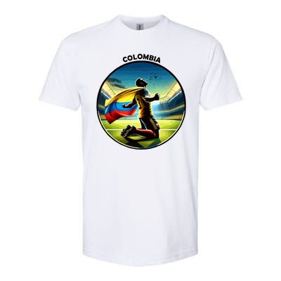 Cool Colombia National Soccer Team With Flag Softstyle CVC T-Shirt