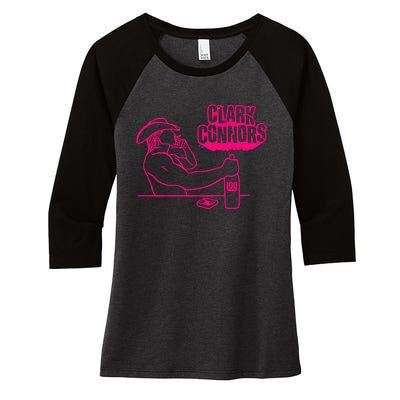 Clark Connors Neon Cowboy Women's Tri-Blend 3/4-Sleeve Raglan Shirt