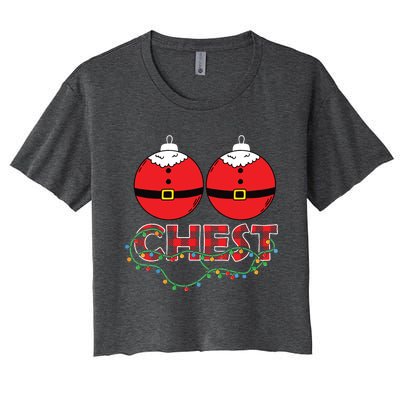 Chestnuts Chest Nuts Christmas Matching Christmas Couples Women's Crop Top Tee