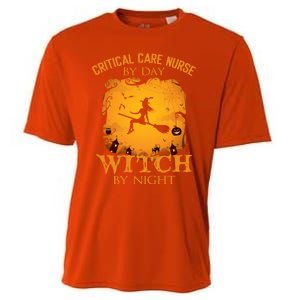 Critical Care Nurse By Day Witch By Night Halloween Fun Funny Gift Cooling Performance Crew T-Shirt