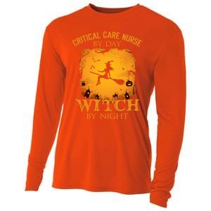 Critical Care Nurse By Day Witch By Night Halloween Fun Funny Gift Cooling Performance Long Sleeve Crew