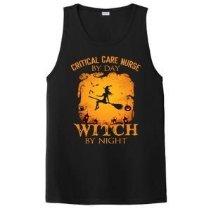 Critical Care Nurse By Day Witch By Night Halloween Fun Funny Gift PosiCharge Competitor Tank