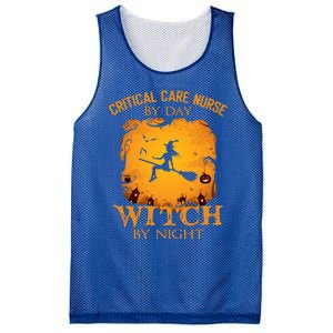 Critical Care Nurse By Day Witch By Night Halloween Fun Funny Gift Mesh Reversible Basketball Jersey Tank