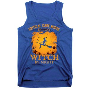 Critical Care Nurse By Day Witch By Night Halloween Fun Funny Gift Tank Top